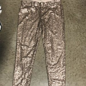 Gold sequin leggings size lg